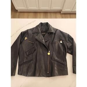 Women 100% Natural Leather Jacket Blazer , Size 4